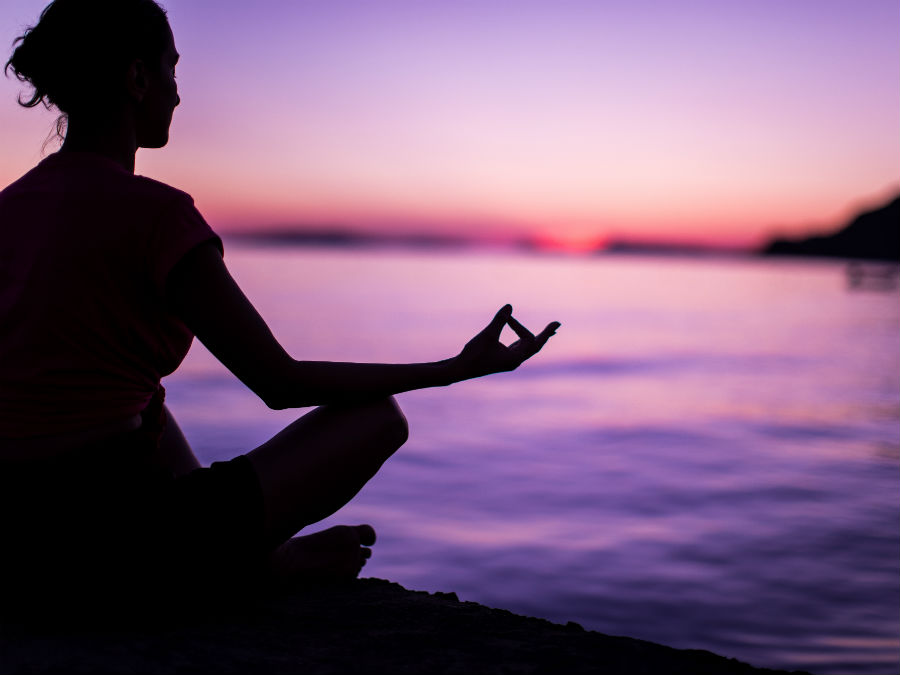 Woman practicing yoga