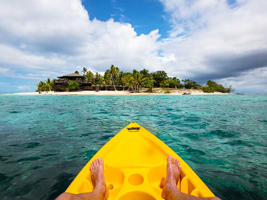 Looking at one of the islands in Fiji