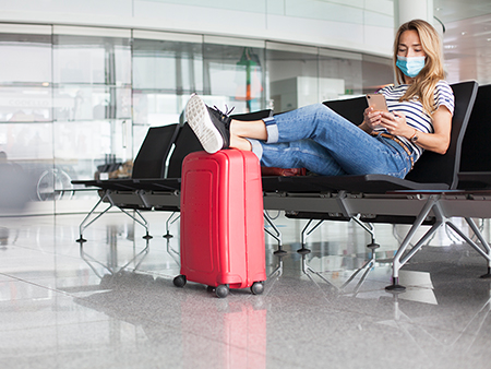 Carry-on luggage at the airport